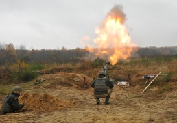 Ukrainian Soldiers conduct mortar live-fire at IPSC