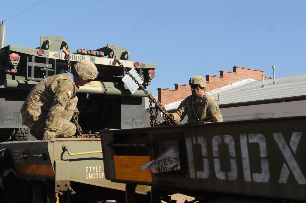 Fort Carson armored brigade begins movement of equipment to Europe
