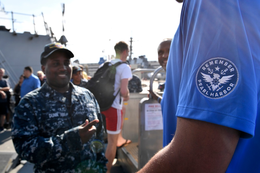 University of Kansas Jayhawks Men's Basketball Tour USS Chafee during ESPN Armed Forces Classic