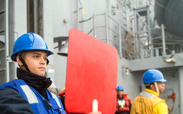 USS Lake Champlain (CG 57) RAS with USNS Yukon (T-AO 202)