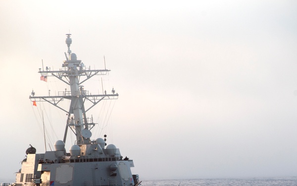 USS Lake Champlain (CG 57) RAS with USNS Yukon (T-AO 202)