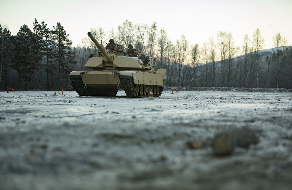 U.S. Marines conduct cold weather driver training