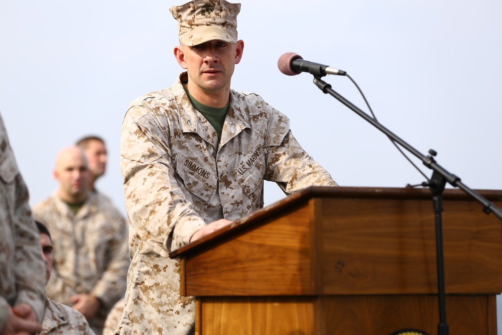 22nd MEU Marines Celebrate Birthday aboard USS Wasp