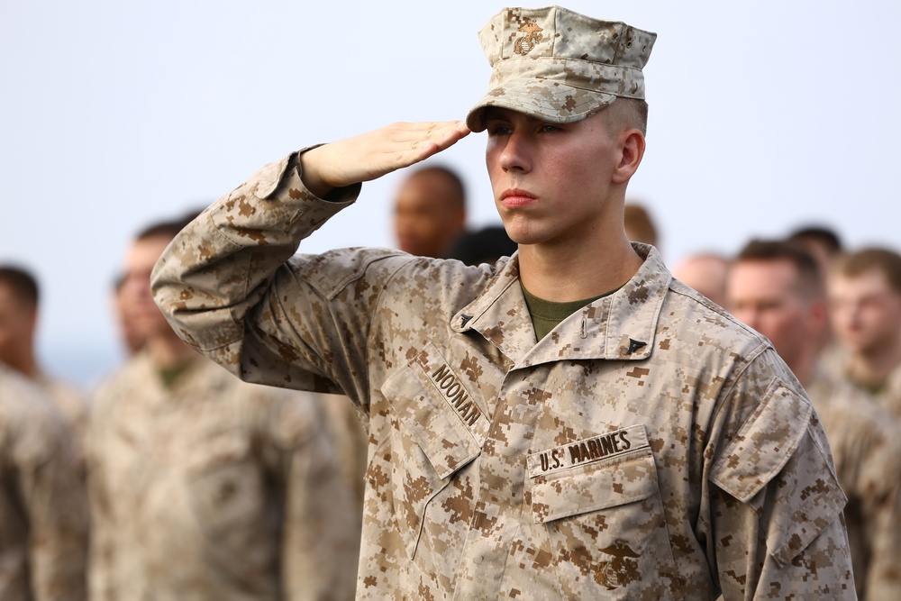 22nd MEU Marines Celebrate Birthday aboard USS Wasp