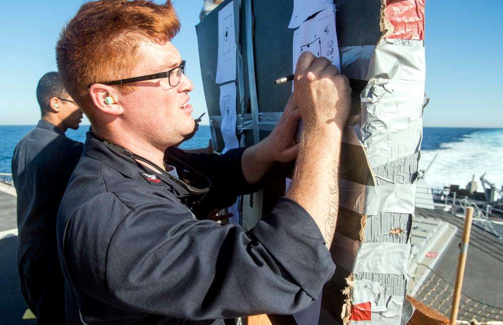 USS Lake Champlain (CG 57) M-16 Rifle Shoot