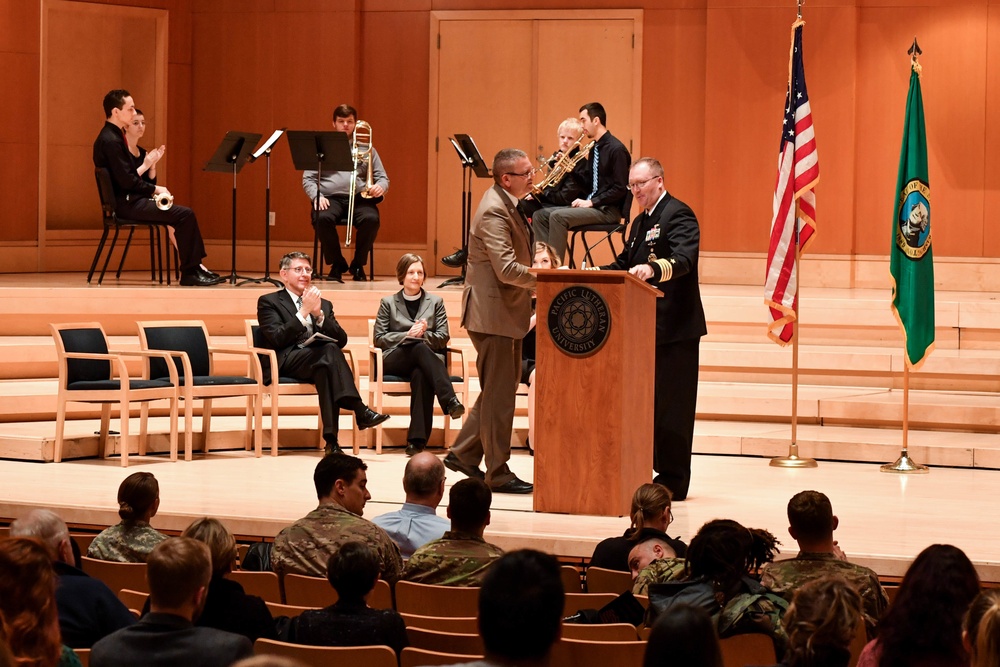 Naval Base Kitsap Commanding Officer Speaks at Pacific Lutheran University's Veterans Day Celebration