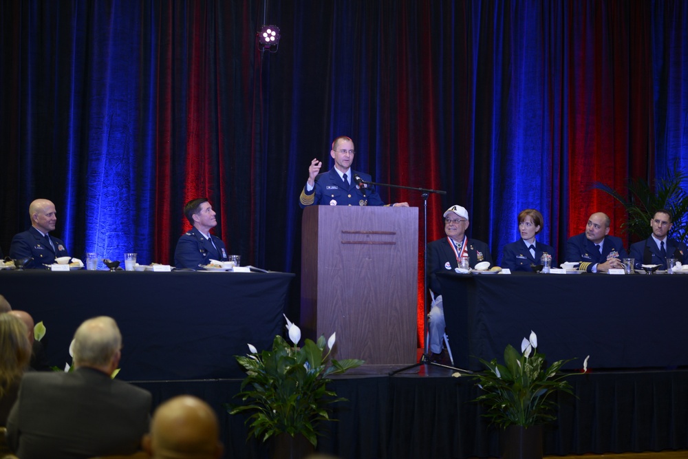Admiral Charles D. Michel speaks during Mobile's Veterans Day Honors Luncheon