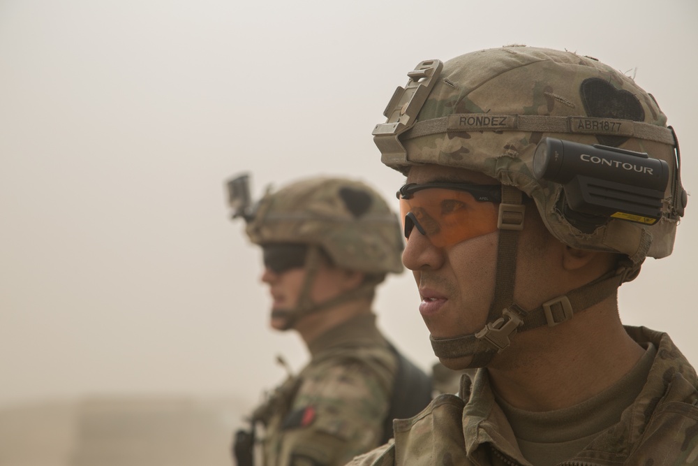 U.S. Soldiers conduct foot patrol to establish rapport