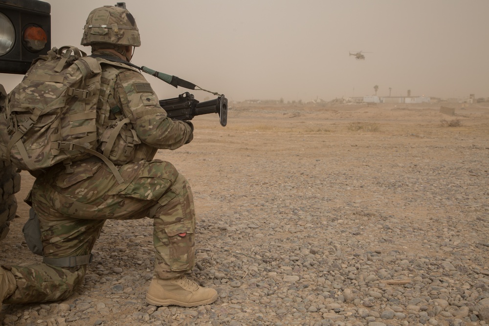 U.S. Soldiers conduct foot patrol to establish rapport