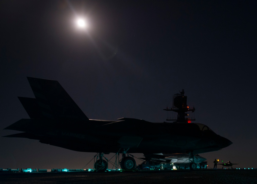 F-35B Lightning II Aircraft land aboard USS America for Developmental Test Phase III