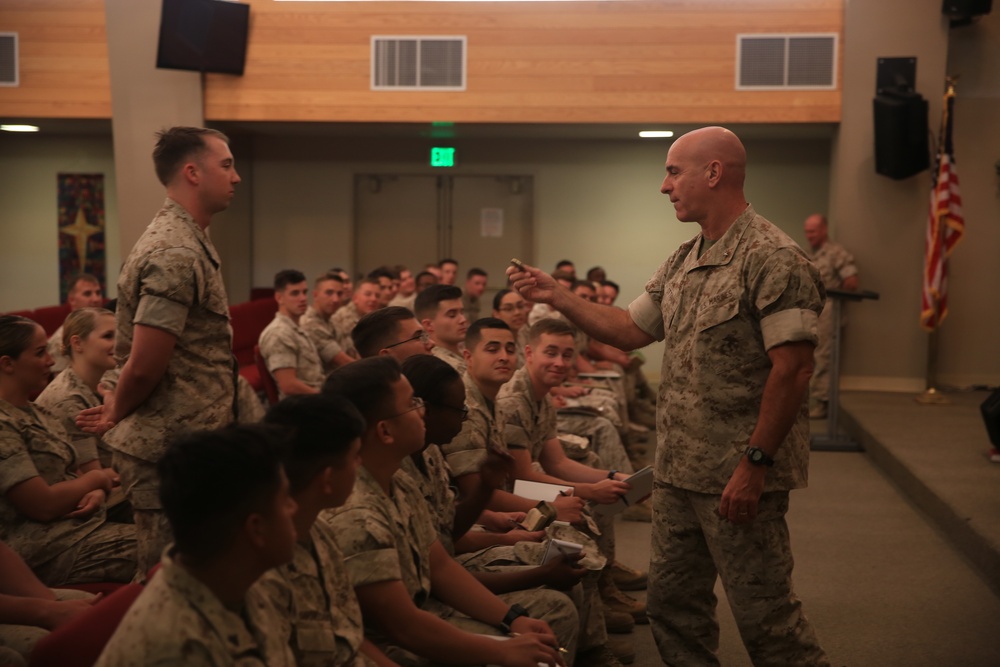 1st MLG holds town hall for Marines