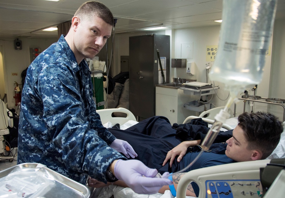 Medical treatment aboard USS Bonhomme Richard (LHD 6)