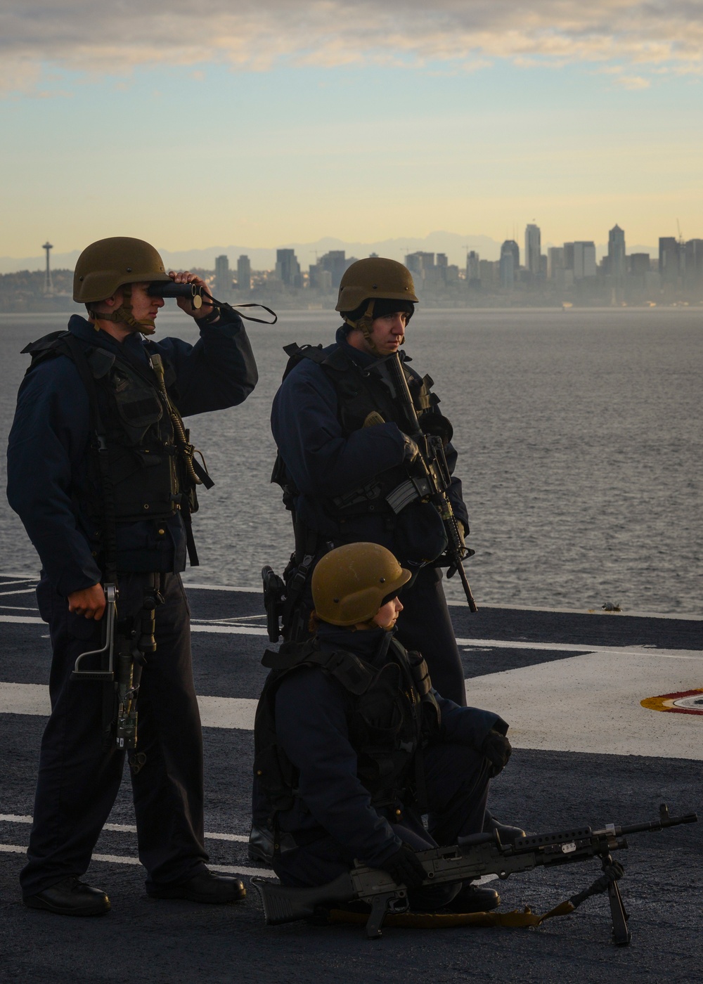 Security Forces stand watch during transit