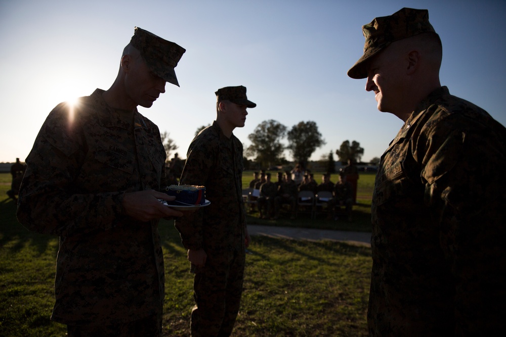 Deployed Marines celebrate the Corps’ 241st birthday