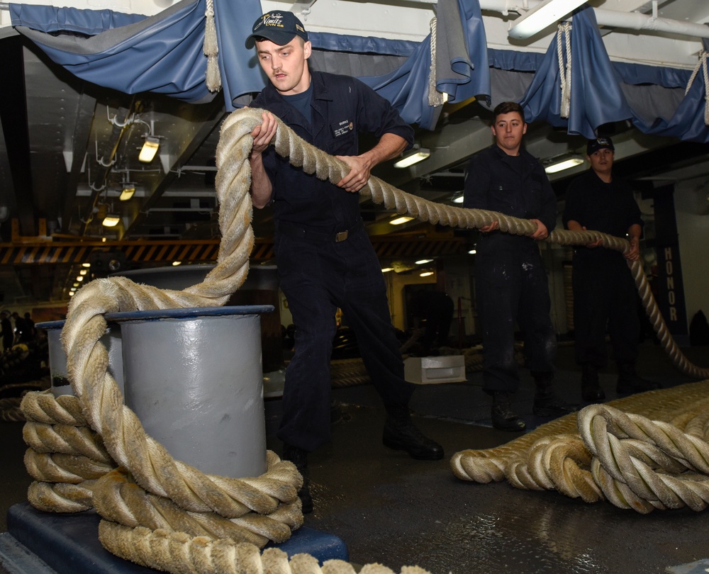 Sailors remove line