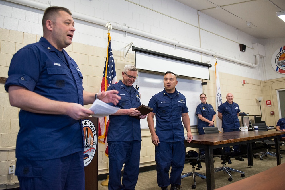 Petty Officer 1st Class Chris LaRosa receives Paul Clark Boat Forces Engineering Award