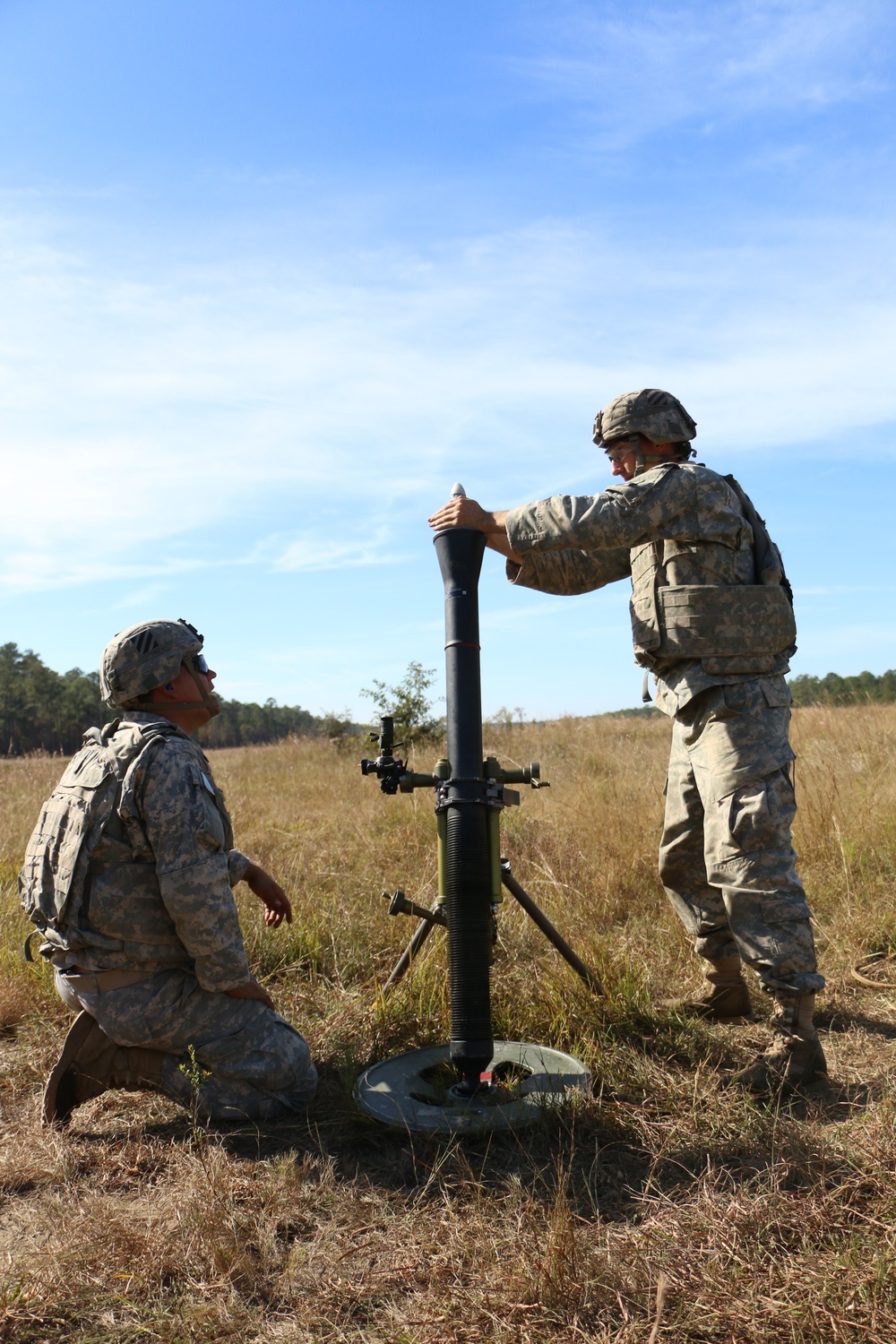 Mortarmen support fire coordination exercise