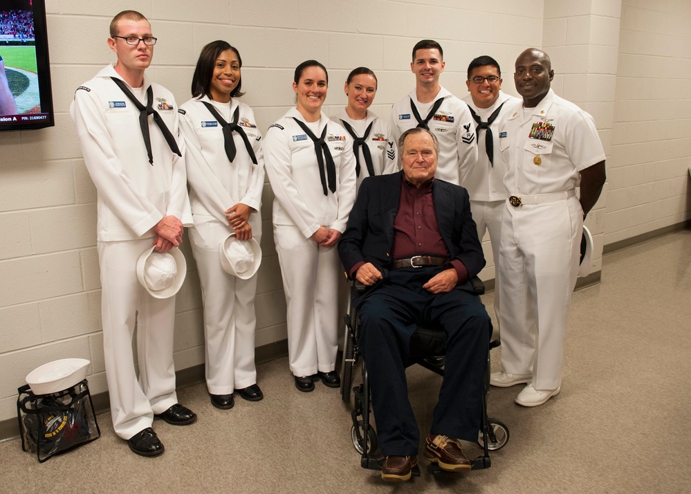 Sailors onboard GHWB participated in a namsake visit to College Station, Texas to engage with the local community about the importance of the Navy in defense and prosperity.