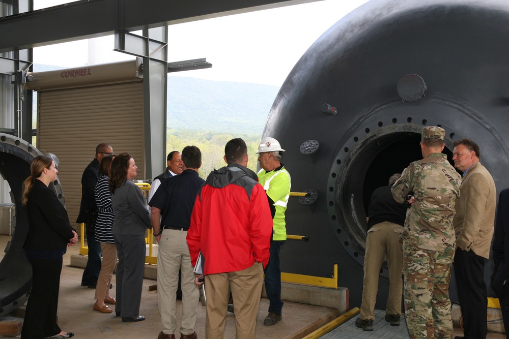 Local community leaders preview LEMC's Ammonium Perchlorate Rocket Motor Thermal Destruction Facility.