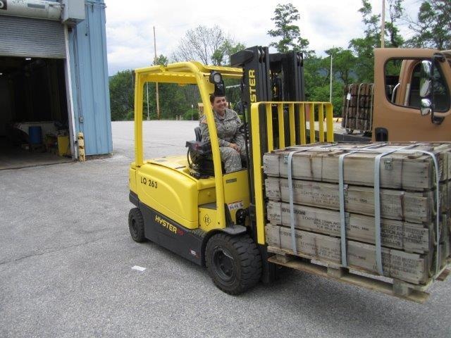 Reservists from the 826th Ordnance Company work on Blocking and Bracing and Inspection operations on June 28, 2016 in support of Outload Operations.