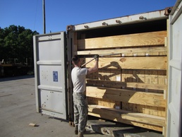 Reservists from the 826th Ordnance Company work on Blocking and Bracing and Inspection operations on June 28, 2016 in support of Outload Operations.