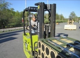Letterkenny Munitions Center employees stuff containers and load railcars on May 16, 2016 in support of CENTCOM Outload Operations.