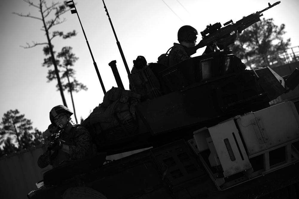 Marines roll into motorized raid drill