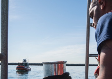 Coast Guard members conduct disabled vessel assist training