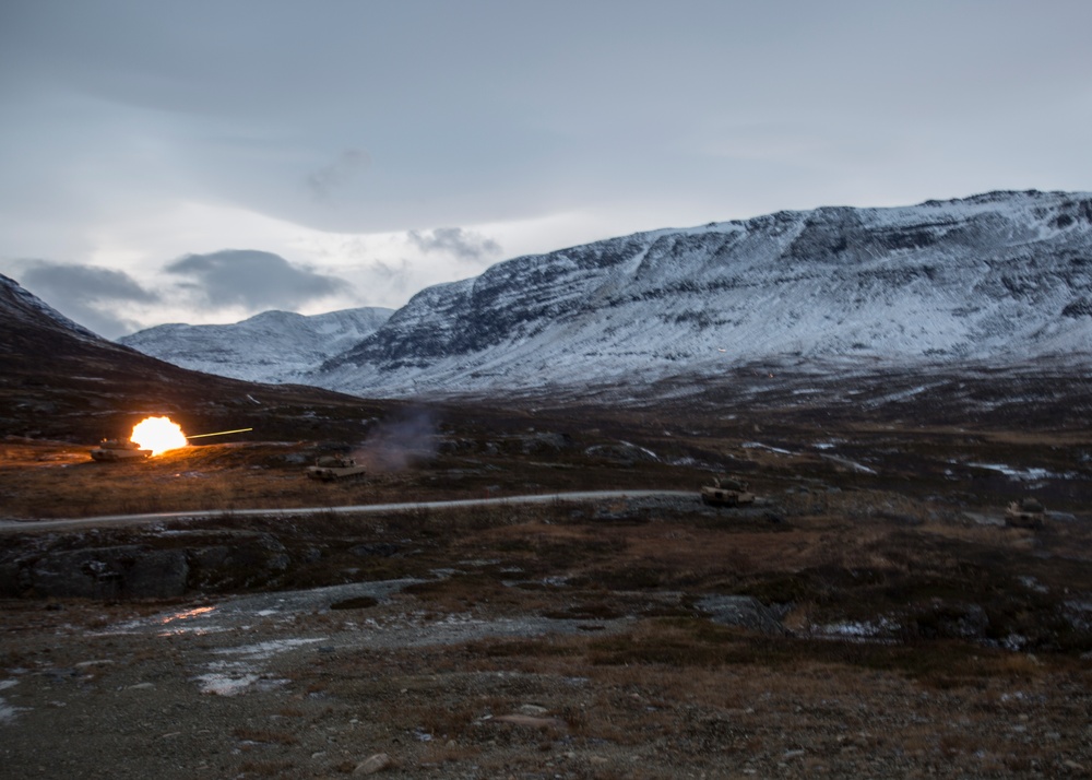 U.S. Marine live-fire exercise in Norway