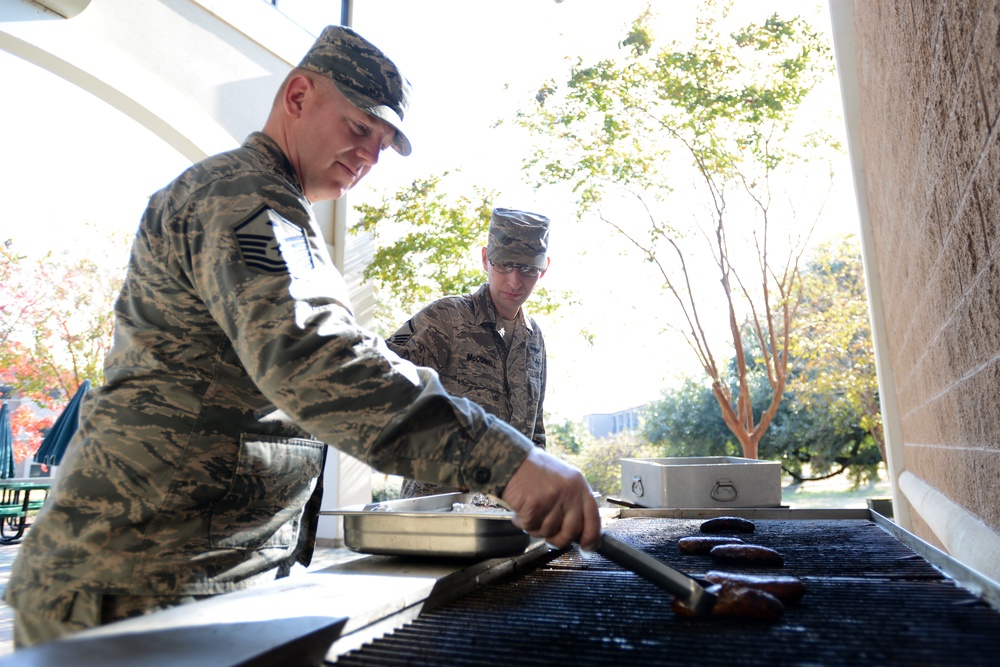 Bringing the bratwurst: 20th FW first sergeants bring food to the fight