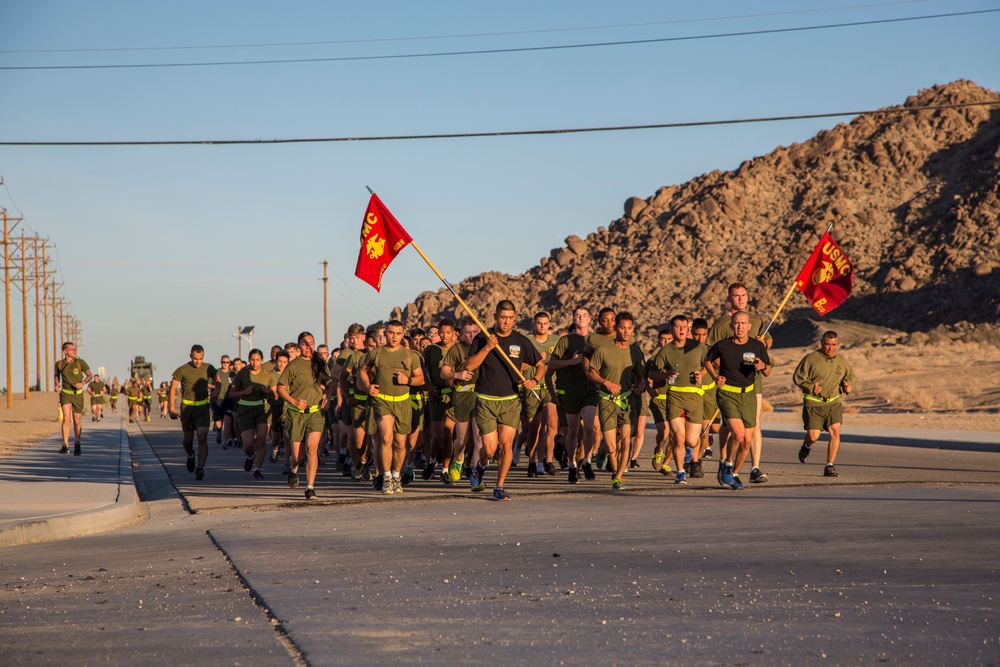 Headquarters Battalion takes on sergeant major birthday run