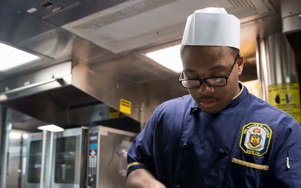 USS Wayne E. Meyer Preparing for Dinner