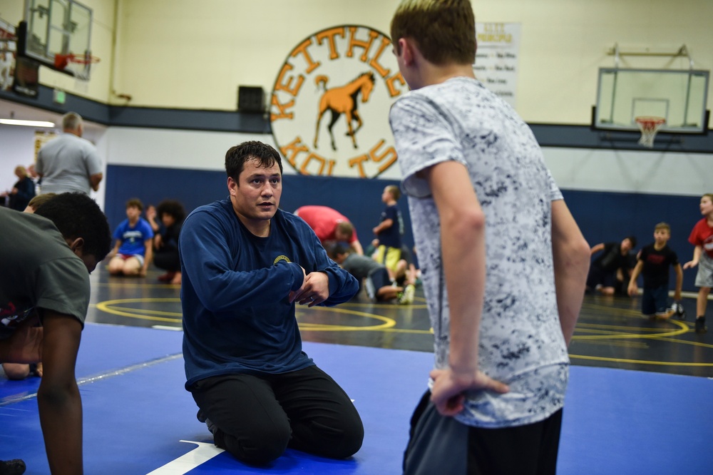 Tacoma wrestling clinic lead by All Navy Wrestling