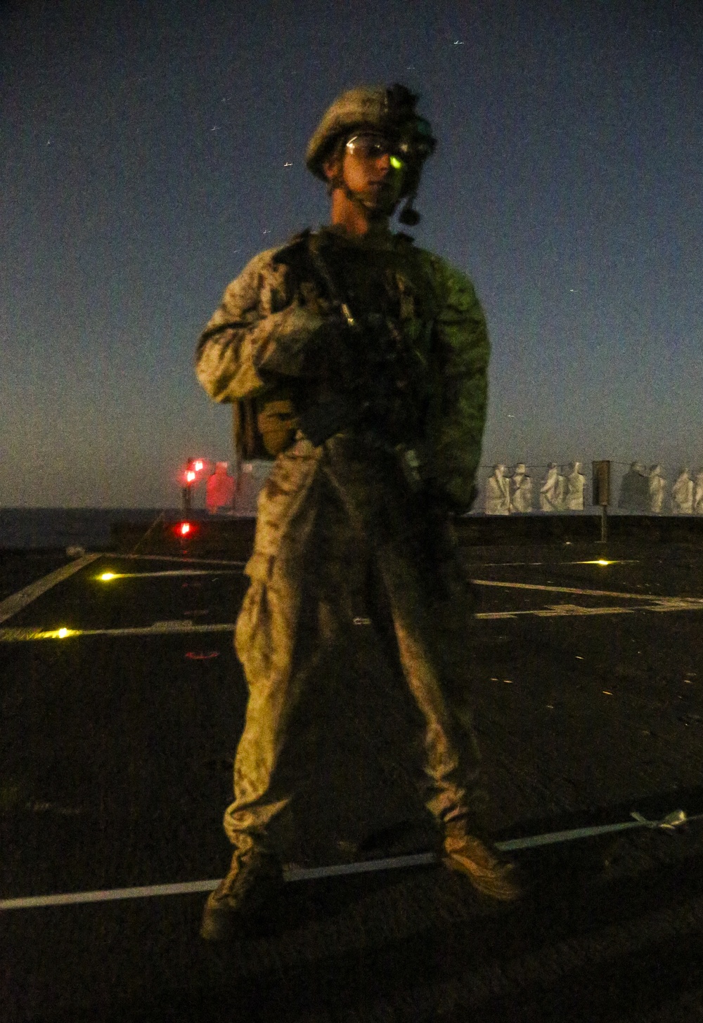 BLT, 22nd MEU Conducts Night Combat Marksmanship aboard USS Whidbey Island