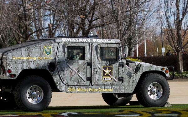 Military Police Soldiers participate at NFL Military Appreciation game