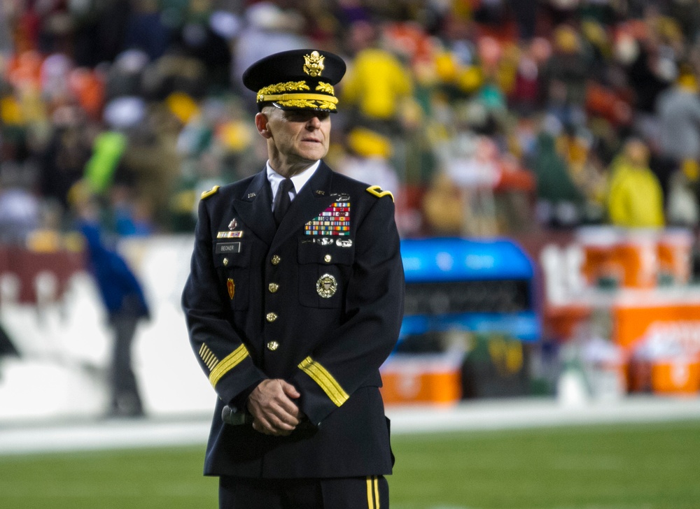 Military Police Soldiers participate at NFL Military Appreciation game