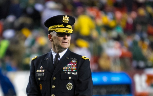 Military Police Soldiers participate at NFL Military Appreciation game