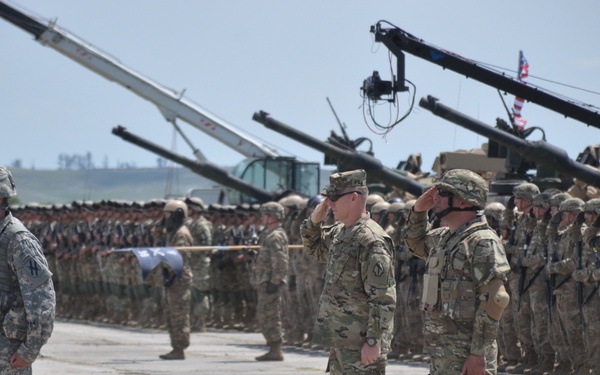 Saluting the flag