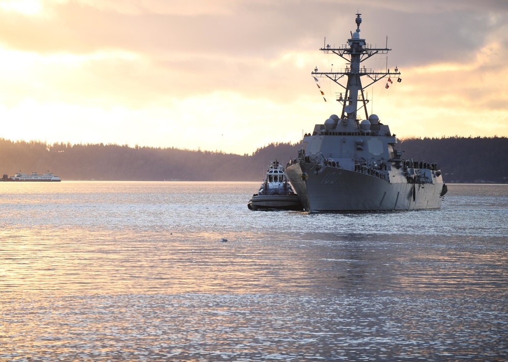 USS Kidd Homeports in Naval Station Everett