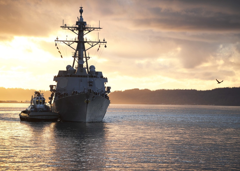 USS Kidd Homeports in Naval Station Everett