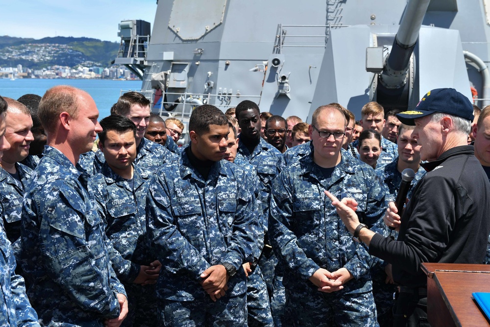 SECNAV Visits USS Sampson In Wellington, NZ