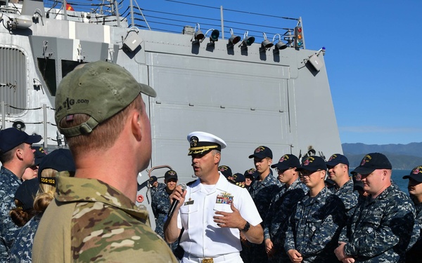 USS Sampson CO Thanks Crew In Wellington, NZ