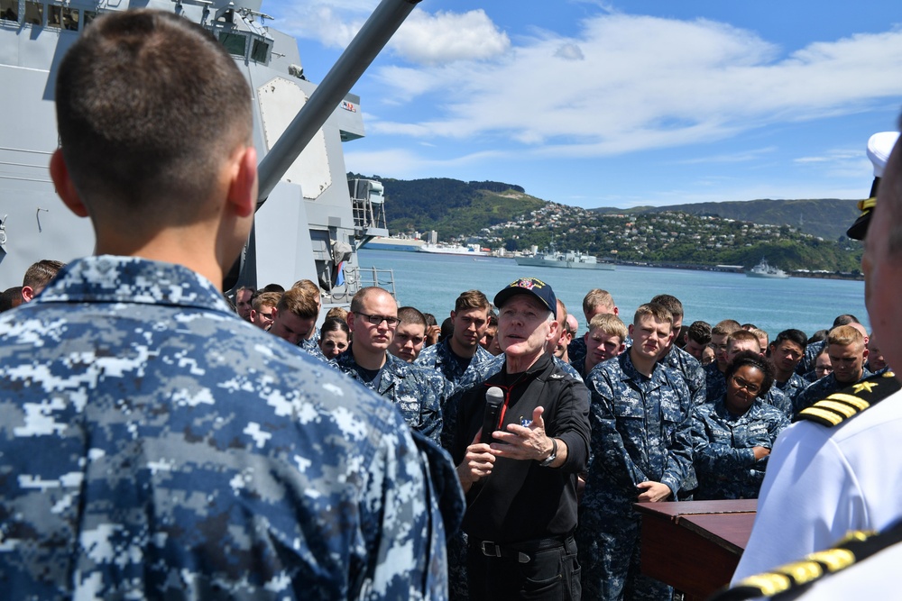 SECNAV Visits USS Sampson In Wellington, NZ
