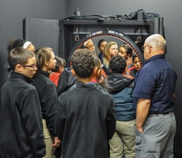 John McLeod explains the use of the Coast Guard Research and Development Center's  zero-length photometry mirror