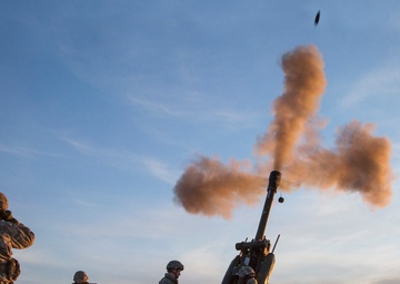 2-377 PFAR paratroopers fire the 105 mm howitzer