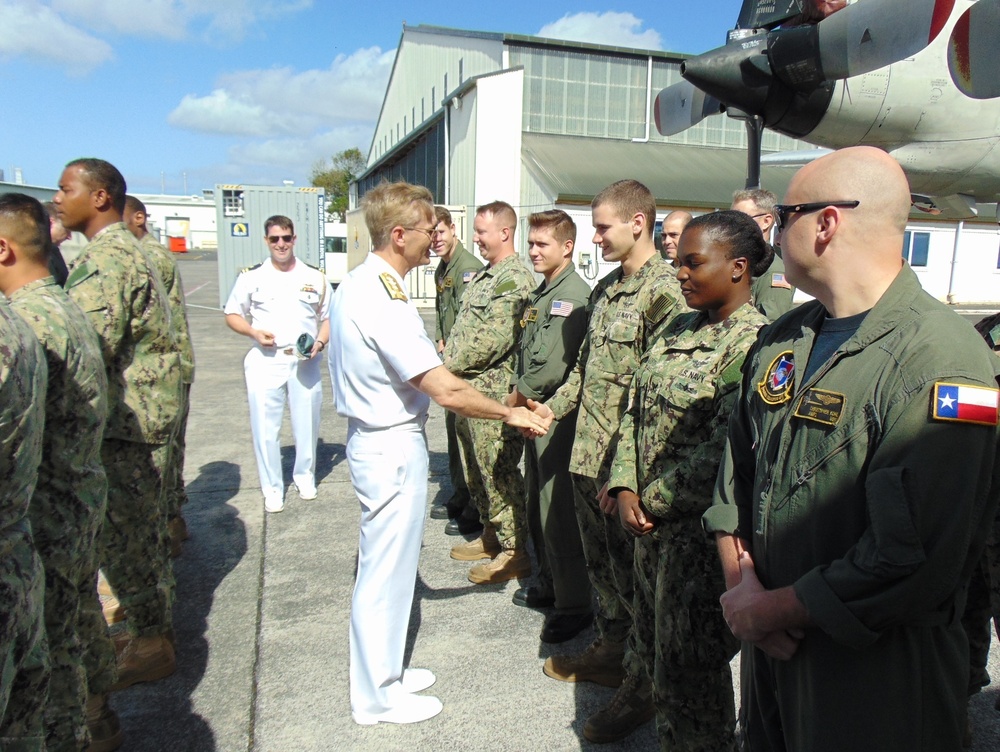 Vice Adm. Joseph P. Aucoin Talks to Sailors of VP-47