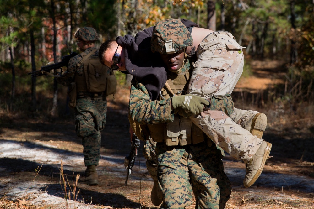 Sailors participate in tactical evacuation course