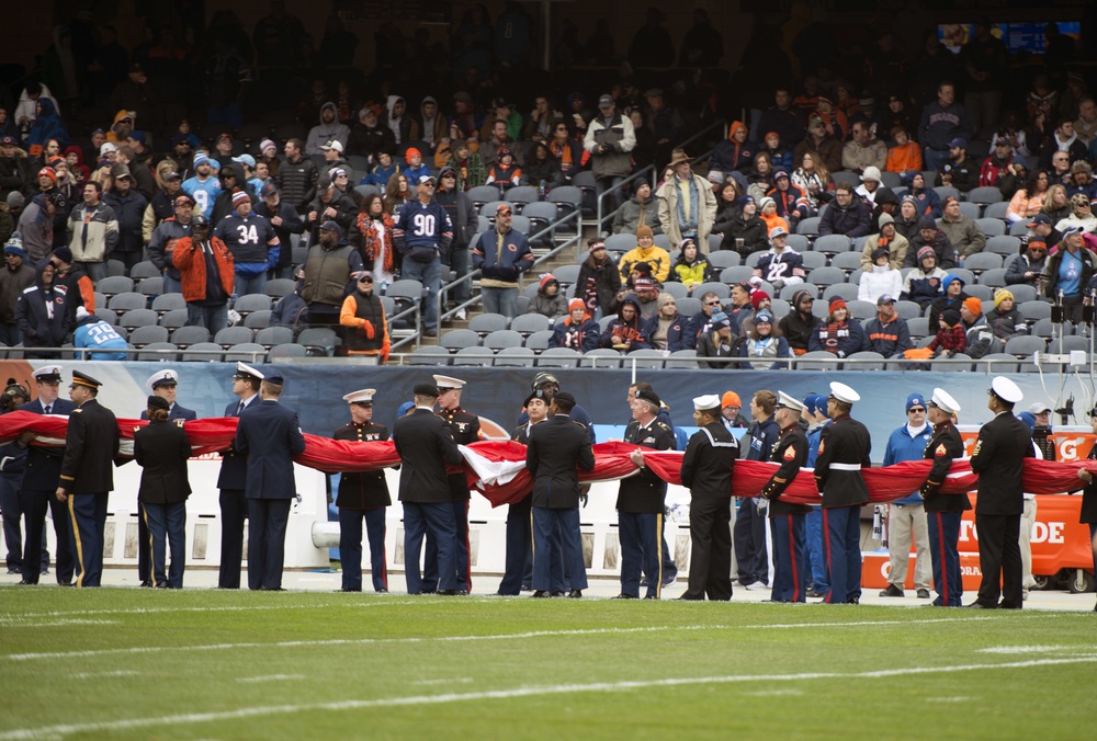DVIDS Images Service members participate in Chicago Bears "Salute