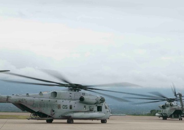 SPMAGTF-SC CH-53E Super Stallion helicopters return from deployment
