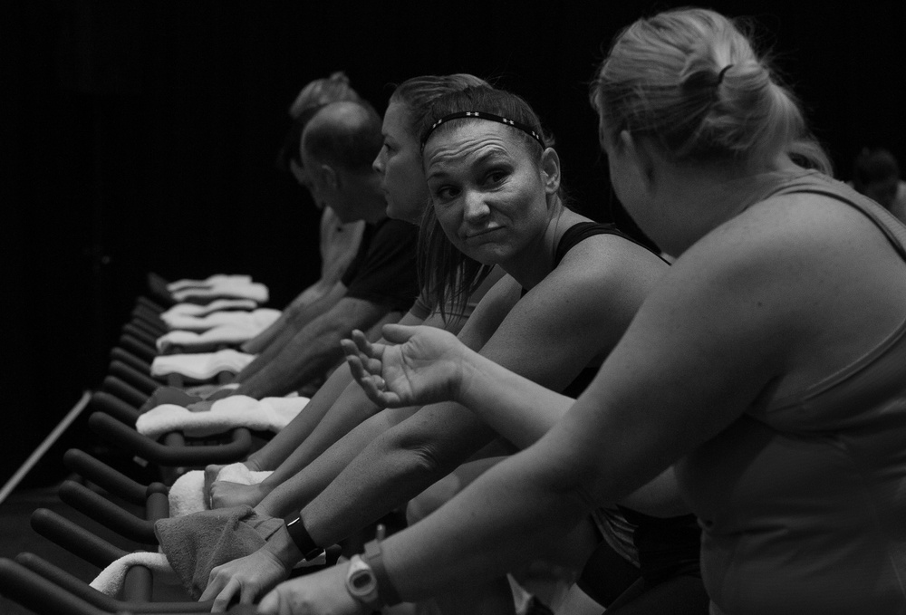 Cycling with the soul; USO hosts indoor exercise program